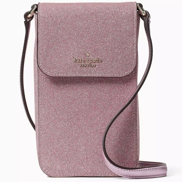 Kate Spade New York LOLA GLITTER NORTH SOUTH FLAP PHONE CROSSBODY
